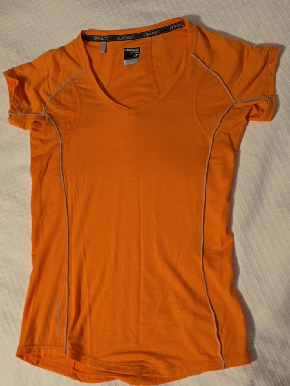 💥Icebreaker GT 150 Rush Women’s Merino Wool V-Neck Performance Top Orange S